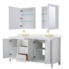 Custom image for White with Brushed Gold Trim / Giotto Quartz / Medicine Cabinets