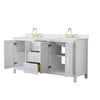 Custom image for White with Brushed Gold Trim / Giotto Quartz / No Mirror