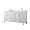 Custom image for White with Brushed Gold Trim / Giotto Quartz / No Mirror
