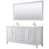 Custom image for White with Brushed Gold Trim / White Cultured Marble / 70