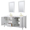 Custom image for White with Brushed Gold Trim / White Cultured Marble / 24