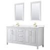 Custom image for White with Brushed Gold Trim / White Quartz / 24