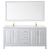 Custom image for White with Brushed Gold Trim / White Quartz / 70