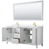 Custom image for White with Brushed Gold Trim / White Quartz / 70