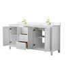 Custom image for White with Brushed Gold Trim / White Quartz / No Mirror