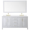 Custom image for White with Brushed Gold Trim / White Quartz / 70