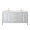 Custom image for White with Brushed Gold Trim / White Quartz / No Mirror