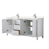 Custom image for White with Polished Chrome Trim / Carrara Cultured Marble / No Mirror