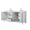 Custom image for White with Polished Chrome Trim / Carrara Cultured Marble / No Mirror