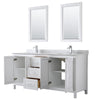 Custom image for White with Polished Chrome Trim / White Carrara Marble / 24