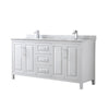 Custom image for White with Polished Chrome Trim / White Carrara Marble / No Mirror