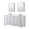 Custom image for White with Polished Chrome Trim / Giotto Quartz / Medicine Cabinets