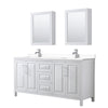 Custom image for White with Polished Chrome Trim / White Cultured Marble / Medicine Cabinets
