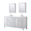 Custom image for White with Polished Chrome Trim / White Cultured Marble / Medicine Cabinets