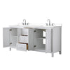 Custom image for White with Polished Chrome Trim / White Cultured Marble / No Mirror