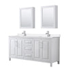 Custom image for White with Polished Chrome Trim / White Quartz / Medicine Cabinets