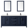Custom image for Dark Blue with Matte Black Trim / Carrara Cultured Marble / 24