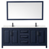 Custom image for Dark Blue with Matte Black Trim / Carrara Cultured Marble / 70