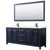 Custom image for Dark Blue with Matte Black Trim / Carrara Cultured Marble / 70