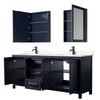 Custom image for Dark Blue with Matte Black Trim / Carrara Cultured Marble / Medicine Cabinets