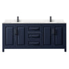 Custom image for Dark Blue with Matte Black Trim / Carrara Cultured Marble / No Mirror