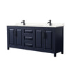 Custom image for Dark Blue with Matte Black Trim / Carrara Cultured Marble / No Mirror