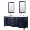 Custom image for Dark Blue with Matte Black Trim / Carrara Cultured Marble / 24