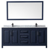 Custom image for Dark Blue with Matte Black Trim / White Carrara Marble / 70