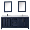 Custom image for Dark Blue with Matte Black Trim / White Carrara Marble / Medicine Cabinets