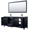 Custom image for Dark Blue with Matte Black Trim / White Cultured Marble / 70