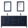 Custom image for Dark Blue with Matte Black Trim / White Cultured Marble / Medicine Cabinets