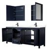 Custom image for Dark Blue with Matte Black Trim / White Cultured Marble / Medicine Cabinets