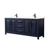 Custom image for Dark Blue with Matte Black Trim / White Cultured Marble / No Mirror