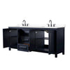 Custom image for Dark Blue with Matte Black Trim / White Cultured Marble / No Mirror