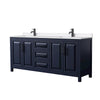 Custom image for Dark Blue with Matte Black Trim / White Quartz / No Mirror