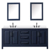 Custom image for Dark Blue with Matte Black Trim / White Quartz / Medicine Cabinets