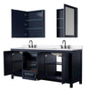 Custom image for Dark Blue with Matte Black Trim / White Quartz / Medicine Cabinets