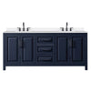 Custom image for Dark Blue with Matte Black Trim / White Quartz / No Mirror