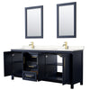Custom image for Dark Blue with Brushed Gold Trim / Carrara Cultured Marble / 24