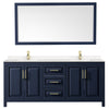 Custom image for Dark Blue with Brushed Gold Trim / Carrara Cultured Marble / 70