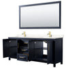 Custom image for Dark Blue with Brushed Gold Trim / Carrara Cultured Marble / 70