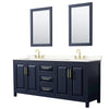 Custom image for Dark Blue with Brushed Gold Trim / Carrara Cultured Marble / 24