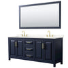 Custom image for Dark Blue with Brushed Gold Trim / Carrara Cultured Marble / 70