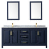 Custom image for Dark Blue with Brushed Gold Trim / White Carrara Marble / 24