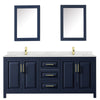 Custom image for Dark Blue with Brushed Gold Trim / Giotto Quartz / Medicine Cabinets