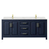Custom image for Dark Blue with Brushed Gold Trim / Giotto Quartz / No Mirror