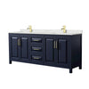 Custom image for Dark Blue with Brushed Gold Trim / Giotto Quartz / No Mirror