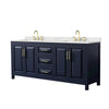 Custom image for Dark Blue with Brushed Gold Trim / Giotto Quartz / No Mirror