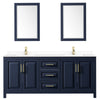 Custom image for Dark Blue with Brushed Gold Trim / White Cultured Marble / 24