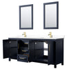 Custom image for Dark Blue with Brushed Gold Trim / White Cultured Marble / 24